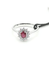 Anneau Recarlo Femme Camelia in Or blanc Rubino 0.4 Ct R77CC001/RB-13-1 - R77CC001/RB-13-1